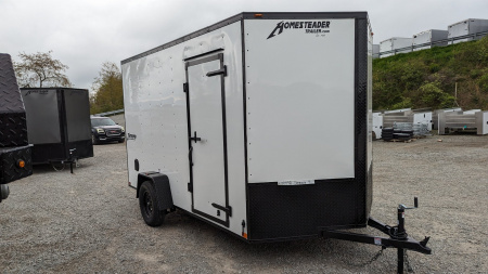 New 2026 Homesteader 7x12 Intrepid V-Nose Cargo Trailer w/ Ramp Door & BRAKES (84  INSIDE)