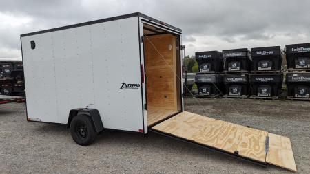 New 2026 Homesteader 7x12 Intrepid V-Nose Cargo Trailer w/ Ramp Door & BRAKES (84" INSIDE)