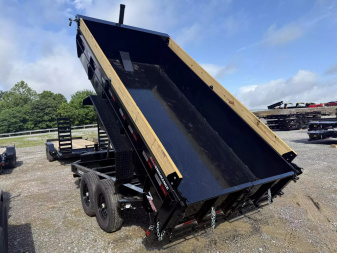 New 2025 Liberty 7X14 Dump Trailer telescopic lift 7 GAUGE FLOOR WITH TARP AND RAMPS 15.4 K G.V.W.R.