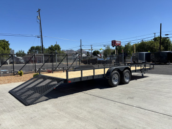 New 2025 Eagle Trailers 7X22 Equipment Flatbed 7K Tandem Axle