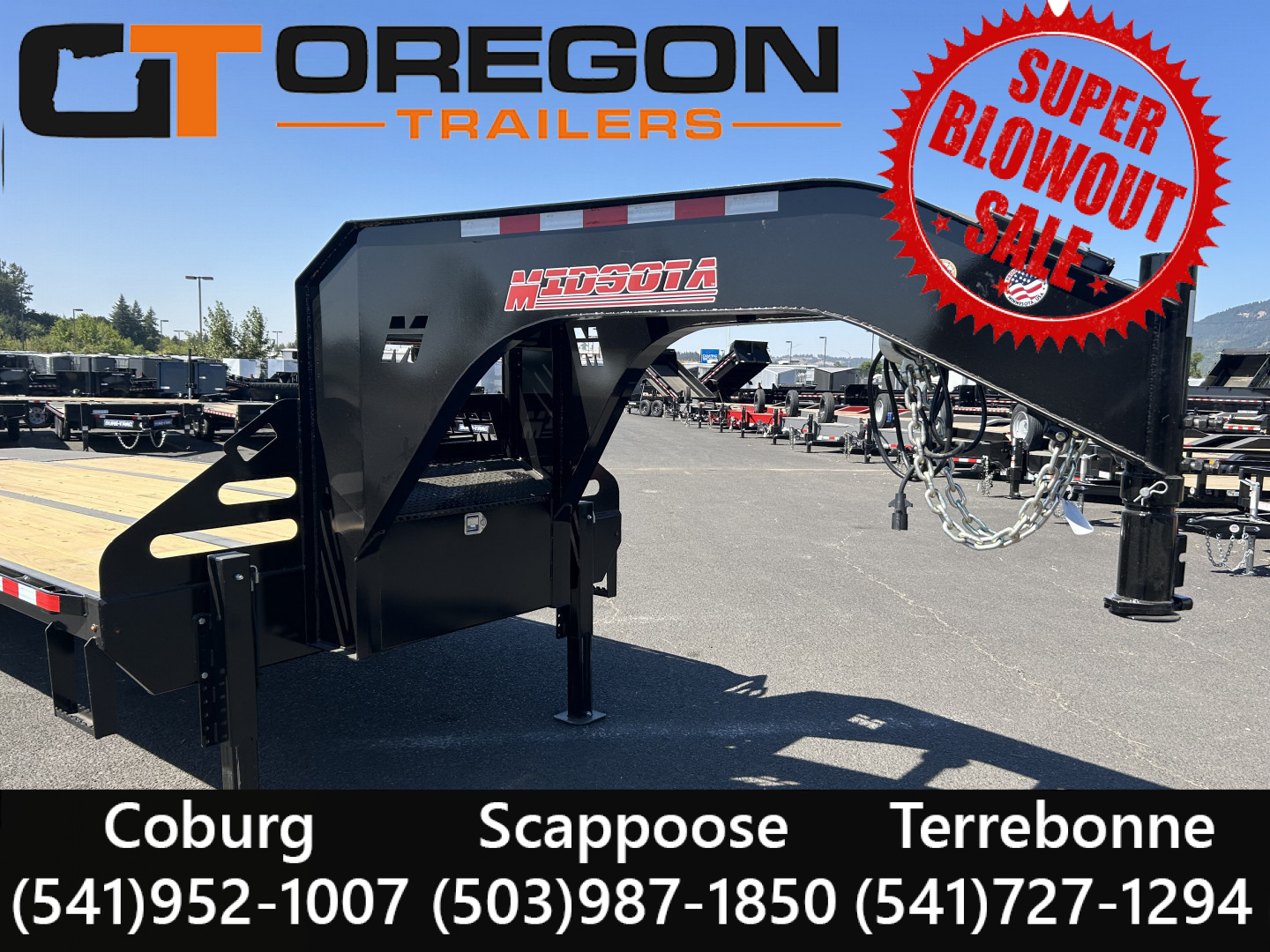 New 2025 Midsota 8.5x32 Gooseneck Deckover W/Power Tail 25.9k GVWR