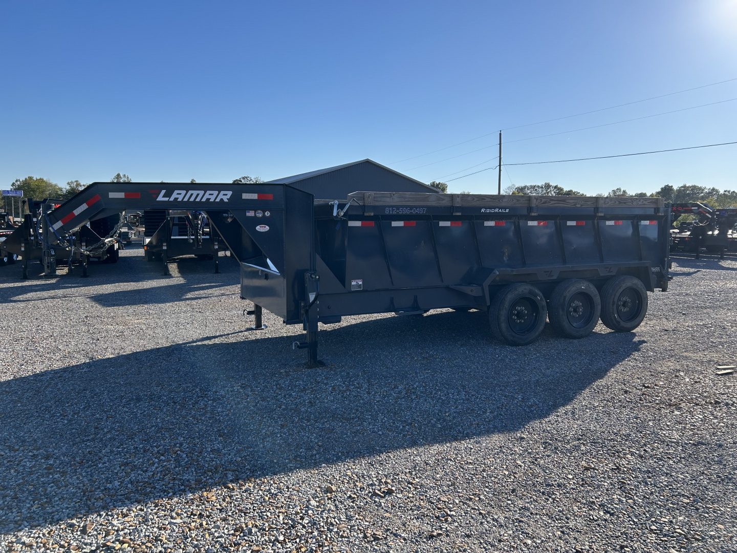 Used 2024 Lamar 83"x16' 21k Gooseneck Dump Trailer