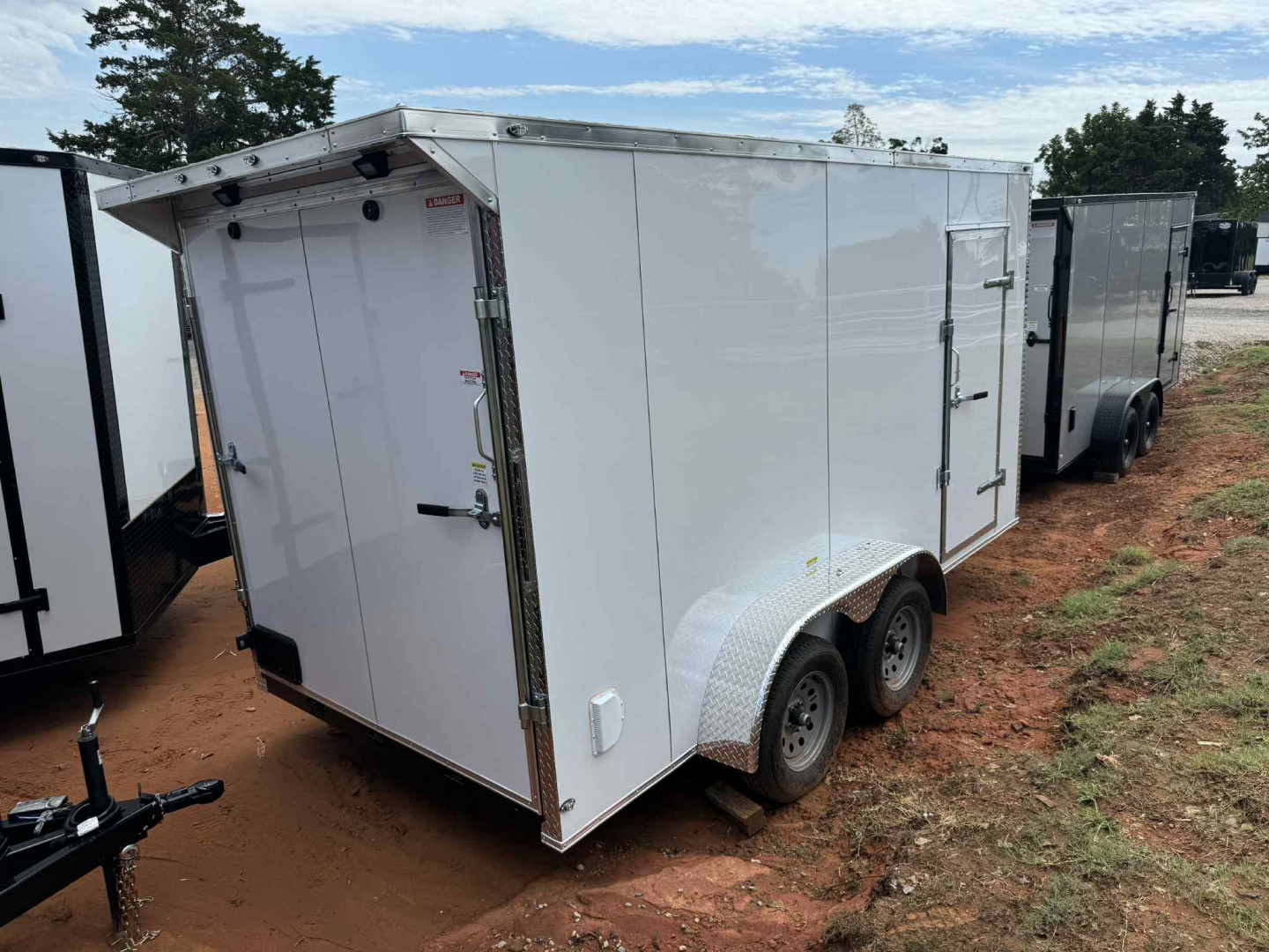 New 2025 Family Trailer 7x14 Tandem Axles Cargo / Enclosed Trailer-Screwless Exterior-Rear Spoiler