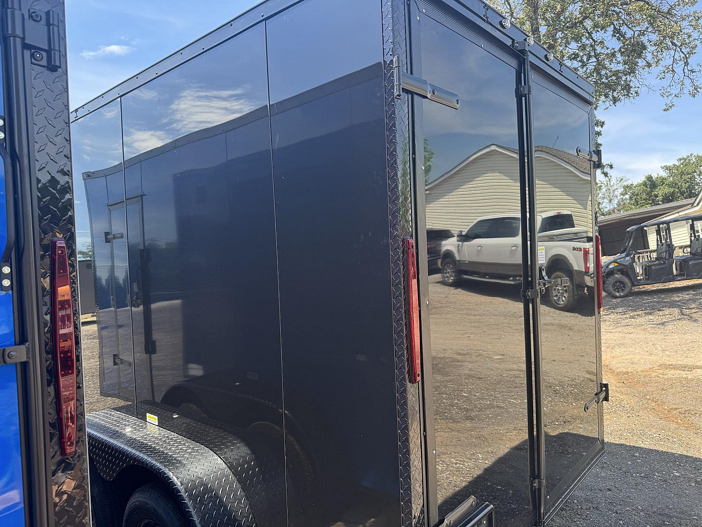 New 2025 Family Trailer 7x14 Tandem Axles Cargo / Enclosed Trailer-Screwless Exterior-Blackout Pkg - FOLDING BARN DOORS