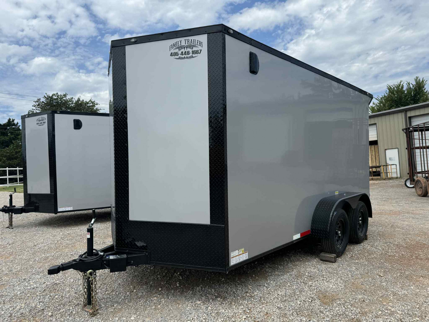 New 2025 Family Trailer 7x14 Tandem Axles Cargo / Enclosed Trailer-Screwless Exterior-Blackout Pkg-Rear Spoiler