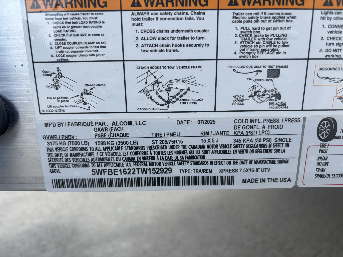 New 2026 Xpress High Country Trailers 7.5x16 Enclosed SXS / UTV Trailer - (V-Nose) - Black Out Package - Spread Axles - w/ Ramp - 7000# GVWR