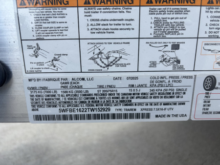 New 2026 Xpress High Country Trailers 7.5x16 Enclosed SXS / UTV Trailer - (V-Nose) - Black Out Package - Spread Axles - w/ Ramp - 7000# GVWR