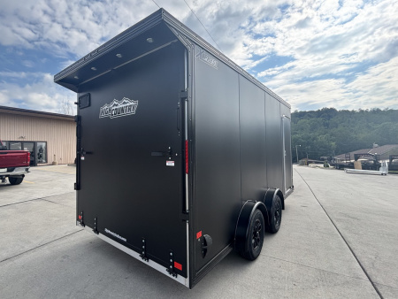 New 2026 Xpress High Country Trailers 7.5x16 Enclosed SXS / UTV Trailer - (V-Nose) - Black Out Package - Spread Axles - w/ Ramp - 7000# GVWR