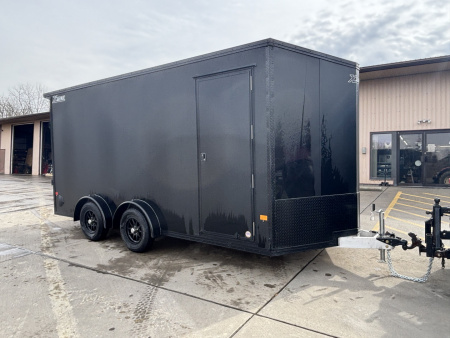 New 2026 (ALL ALUMINUM) Xpress High Country Trailers 7.5x16 Enclosed SXS / UTV Trailer - (V-Nose) - Black Out Package - Spread Axles - w/ Ramp - 7000# GVWR