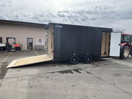 New 2026 (ALL ALUMINUM) Xpress High Country Trailers 7.5x16 Enclosed SXS / UTV Trailer - (V-Nose) - Black Out Package - Spread Axles - w/ Ramp - 7000# GVWR