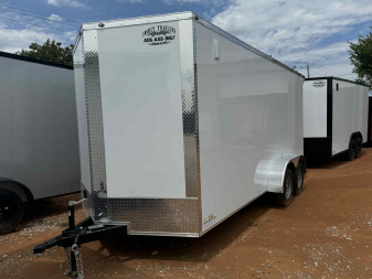 New 2025 Family Trailer 7x16 Tandem Axles Cargo / Enclosed Trailer-Screwless Exterior-Rear Spoiler