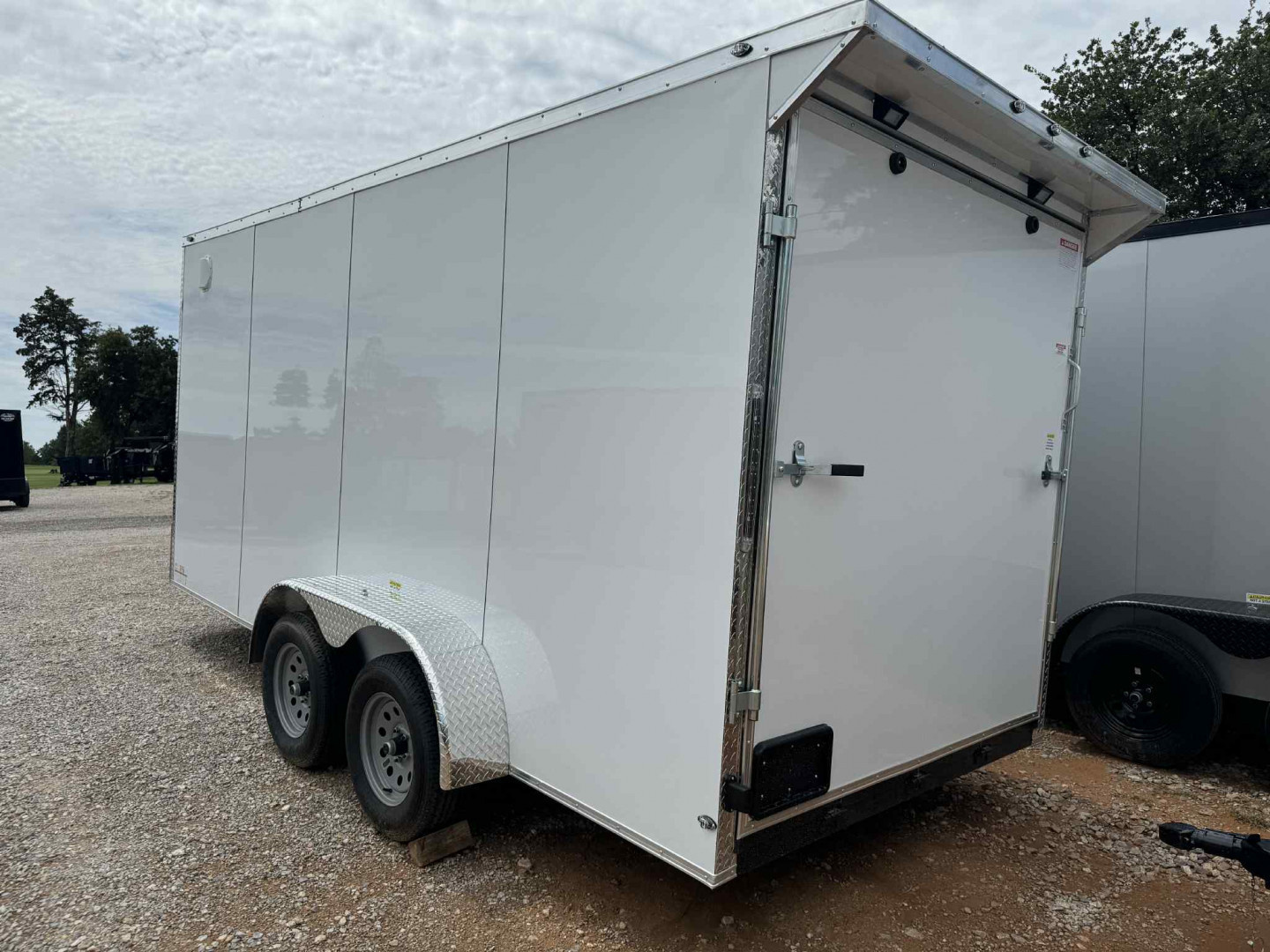 New 2025 Family Trailer 7x16 Tandem Axles Cargo / Enclosed Trailer-Screwless Exterior-Rear Spoiler