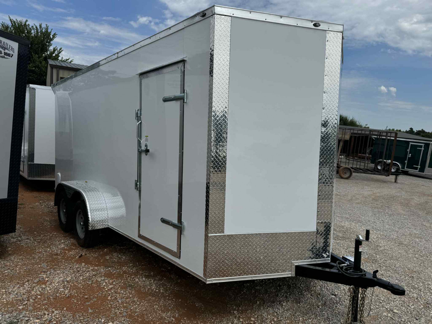 New 2025 Family Trailer 7x16 Tandem Axles Cargo / Enclosed Trailer-Screwless Exterior-Rear Spoiler