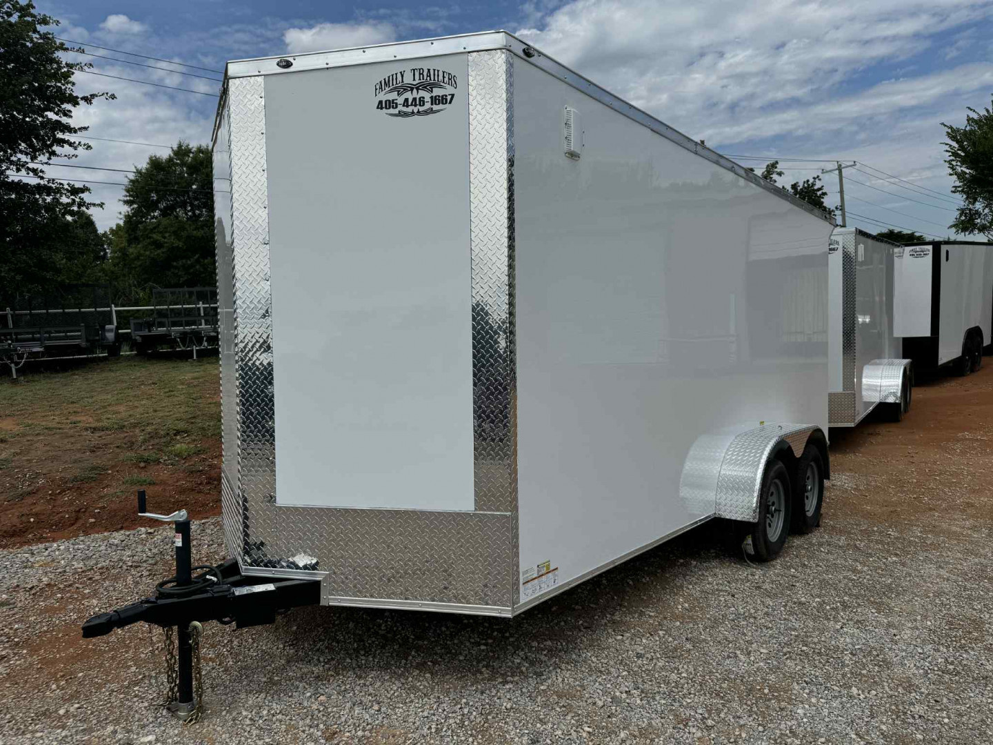 New 2025 Family Trailer 7x16 Tandem Axles Cargo / Enclosed Trailer-Screwless Exterior-Rear Spoiler