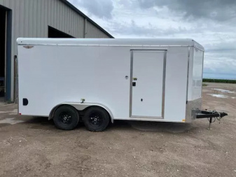 New 2025 H and H Trailer 7x16 HH Series Round Top V-Nose Enclosed Cargo Trailer  10K Tandem