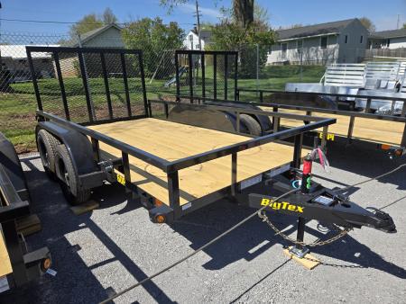 New 6'5  x 12' Big Tex 60PI Tandem Axle Utility Trailer, 6k GVWR ***2  Ball, Spring Assist Gate, Spare Mount