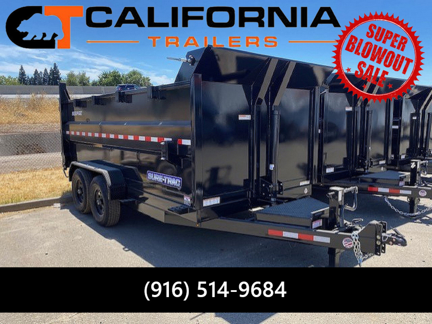New 7x14 Tandem Axle 14K Telescopic Dump Trailer