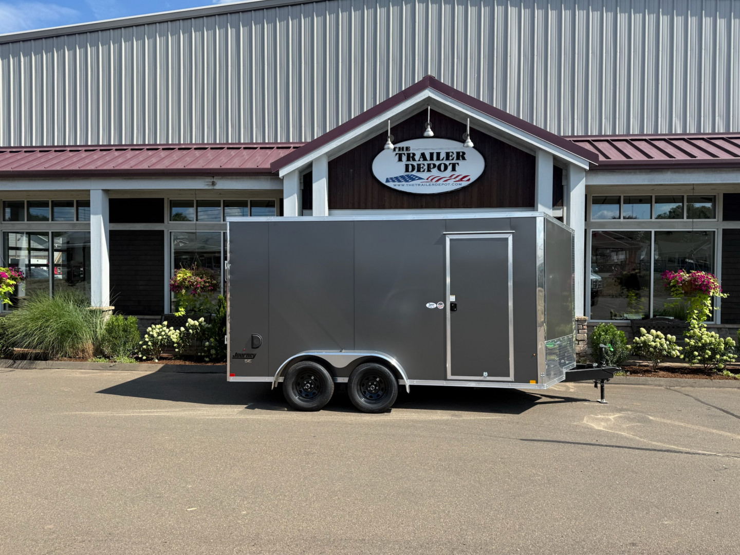 New Pace American 7' x 14' + V-Nose Enclosed Cargo Trailer with Ramp Door 7K