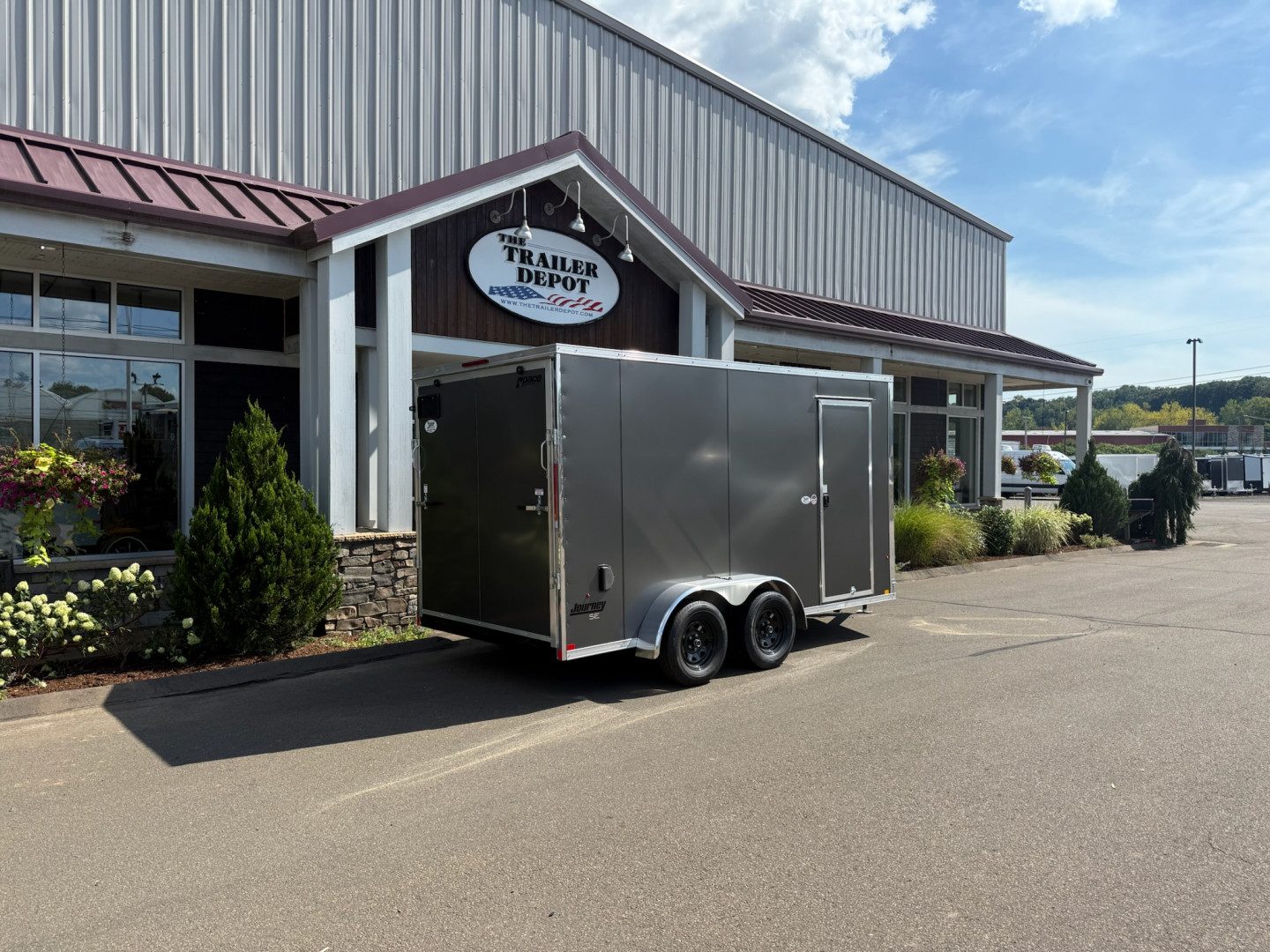 New Pace American 7' x 14' + V-Nose Enclosed Cargo Trailer with Ramp Door 7K