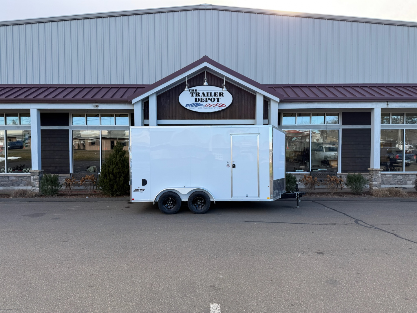 New Pace American 7' x 14' + V-Nose Enclosed Cargo Trailer with Ramp Door 7K