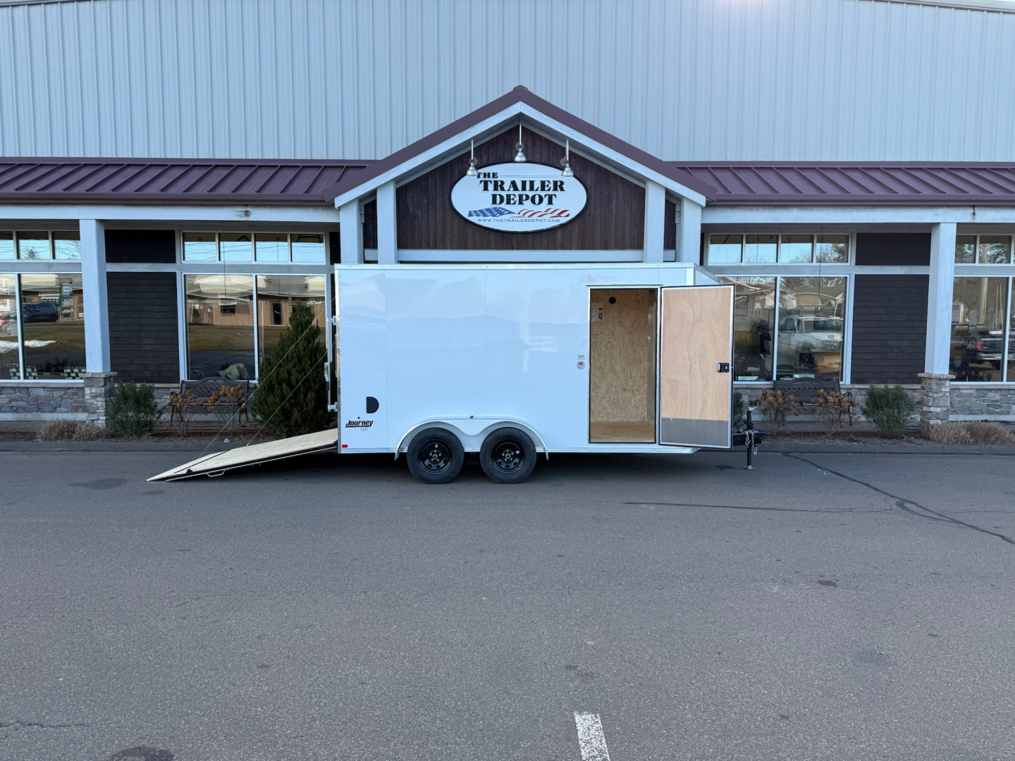 New Pace American 7' x 14' + V-Nose Enclosed Cargo Trailer with Ramp Door 7K