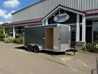 New Pace American 7' x 14' + V-Nose Enclosed Cargo Trailer with Ramp Door 7K