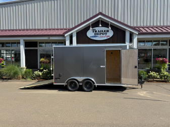 New Pace American 7' x 14' + V-Nose Enclosed Cargo Trailer with Ramp Door 7K