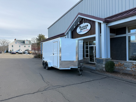 New Pace American 7' x 14' + V-Nose Enclosed Cargo Trailer with Ramp Door 7K