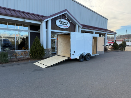 New Pace American 7' x 14' + V-Nose Enclosed Cargo Trailer with Ramp Door 7K