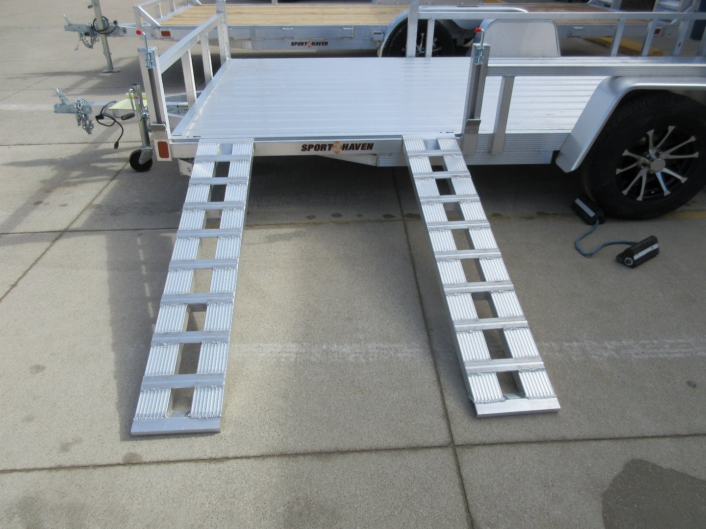 New 2026 Sport Haven 7'X14' DELUXE ALUMINUM W/ATV RAMP SIDES ATV Trailer