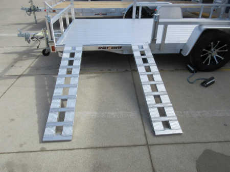 New 2026 Sport Haven 7'X14' DELUXE ALUMINUM W/ATV RAMP SIDES ATV Trailer