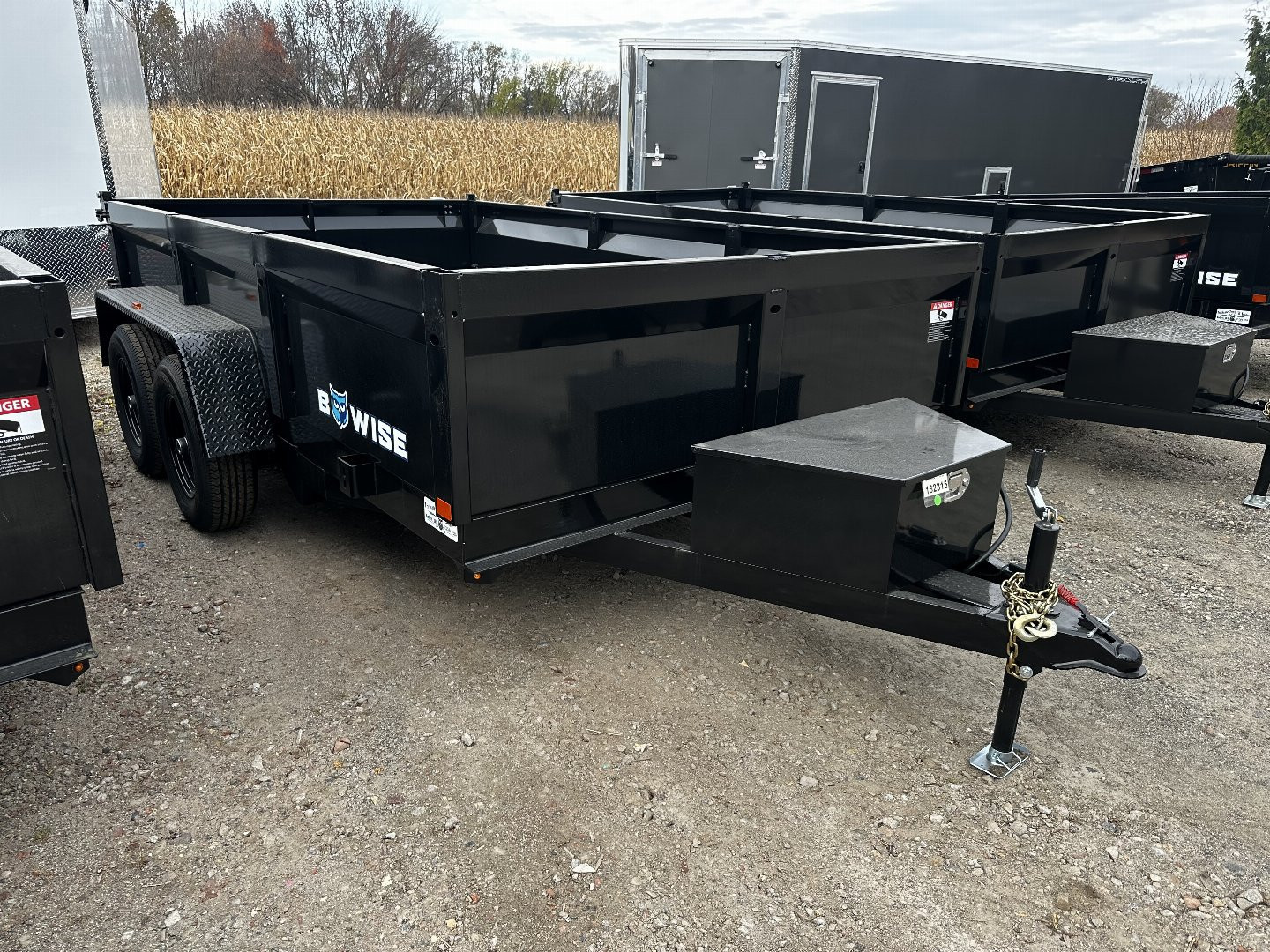 New 2026 BWISE 7x12 10K Dump Trailer with ramps and barn doors