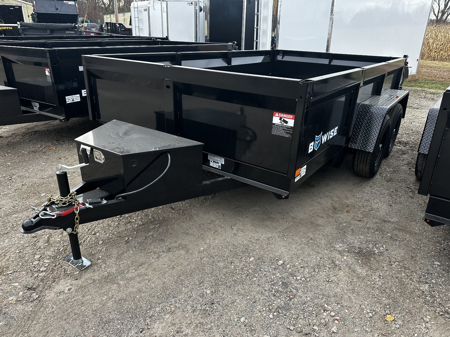 New 2026 BWISE 7x12 10K Dump Trailer with ramps and barn doors