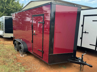 New 2025 Family Trailer 7x14 Tandem Axles Cargo / Enclosed Trailer-Screwless Exterior-Blackout Pkg