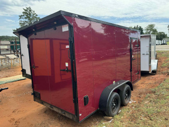 New 2025 Family Trailer 7x14 Tandem Axles Cargo / Enclosed Trailer-Screwless Exterior-Blackout Pkg