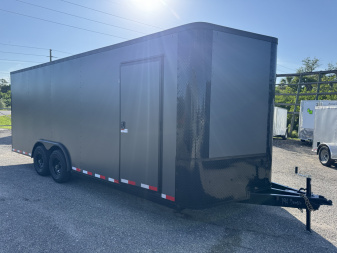 New 2026 Arising 8.5X20 TANDEM AXLE 10000 LB GVWR Cargo / Enclosed Trailer WITH BLACKOUT PACKAGE, CHARCOAL .080 COMPOSITE EXTERIOR,7FT INTERIOR HEIGHT, REAR RAMP DOOR, FULL TUBE FRAME