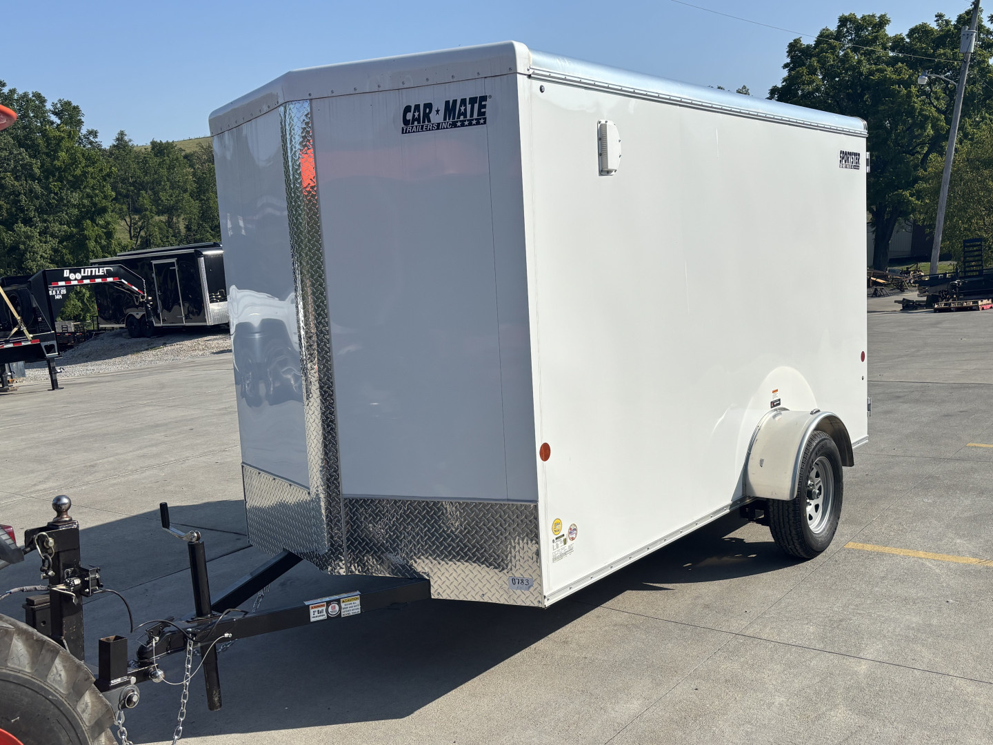 New 2025 Car Mate Trailers 612ECV (V-Nose) Enclosed Trailer - Crystal White w/ Ramp - 2990# GVWR