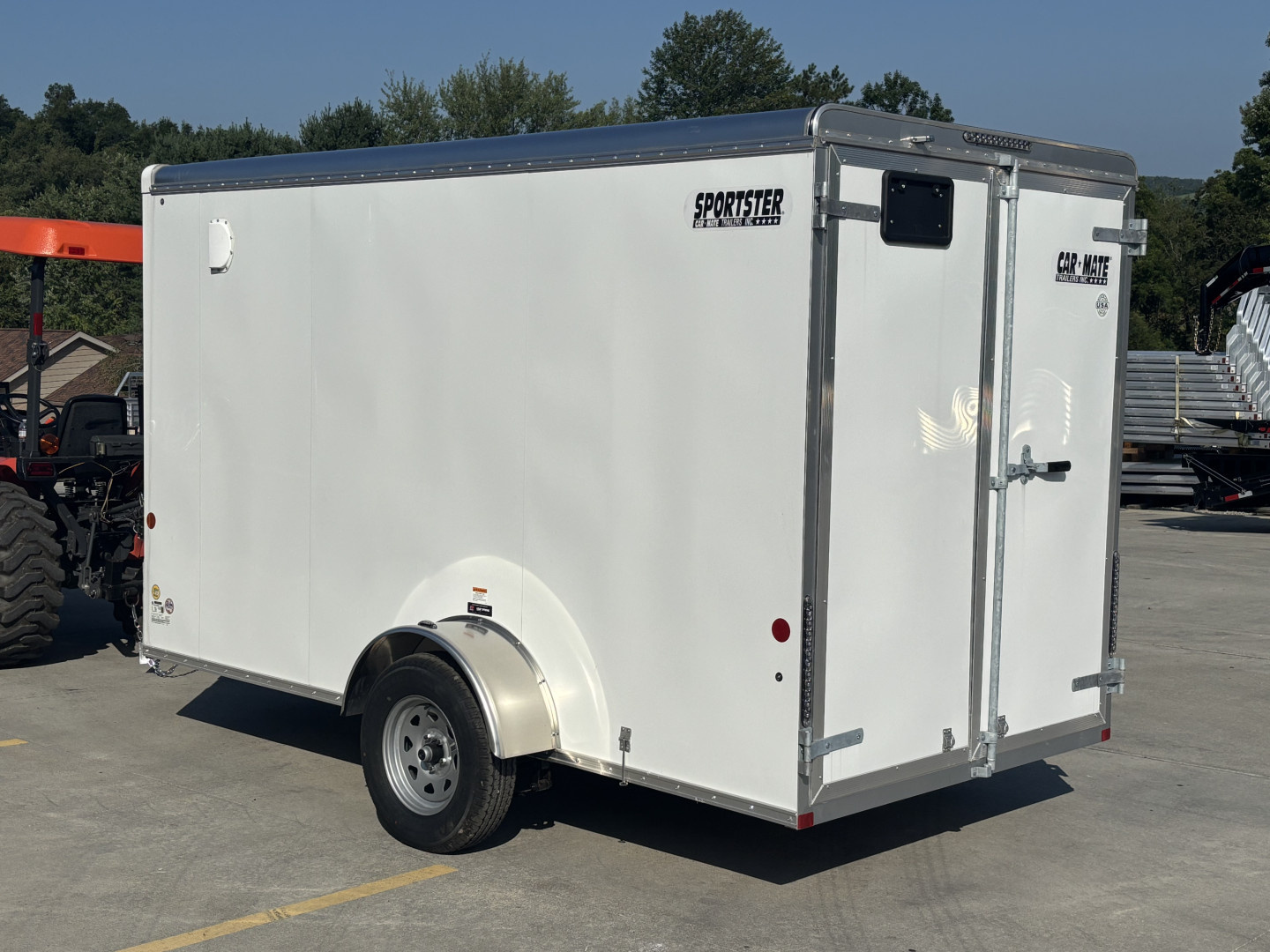 New 2025 Car Mate Trailers 612ECV (V-Nose) Enclosed Trailer - Crystal White w/ Ramp - 2990# GVWR