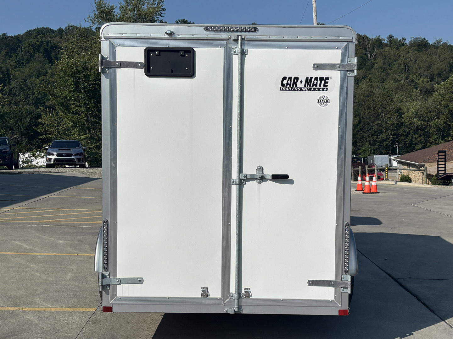 New 2025 Car Mate Trailers 612ECV (V-Nose) Enclosed Trailer - Crystal White w/ Ramp - 2990# GVWR