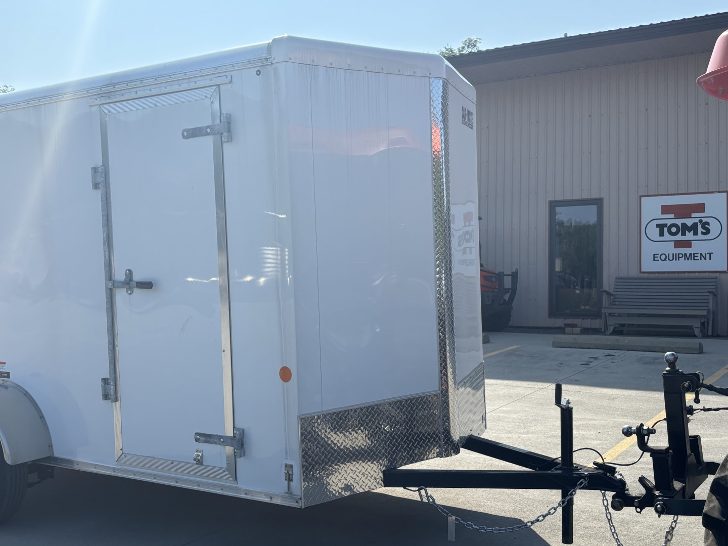 New 2025 Car Mate Trailers 612ECV (V-Nose) Enclosed Trailer - Crystal White w/ Ramp - 2990# GVWR