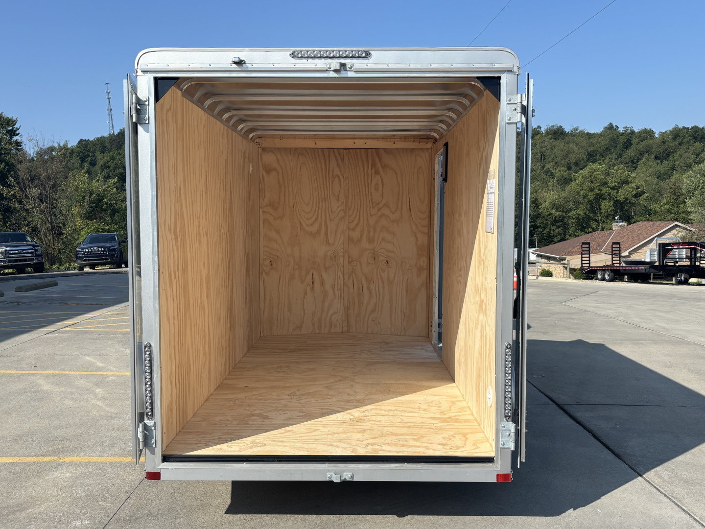 New 2025 Car Mate Trailers 612ECV (V-Nose) Enclosed Trailer - Crystal White w/ Ramp - 2990# GVWR