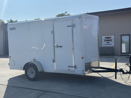 New 2025 Car Mate Trailers 612ECV (V-Nose) Enclosed Trailer - Crystal White w/ Ramp - 2990# GVWR