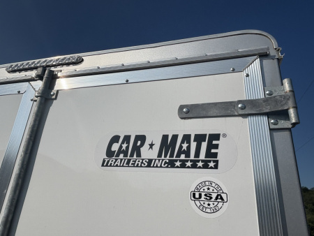 New 2025 Car Mate Trailers 612ECV (V-Nose) Enclosed Trailer - Crystal White w/ Ramp - 2990# GVWR