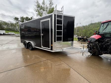 New 2026 (ALL ALUMINUM) High Country Trailers 7.5x16 Xpress Ultimate Contractor Enclosed Trailer (V-Nose) Black - w/ Ramp - 7000# GVWR