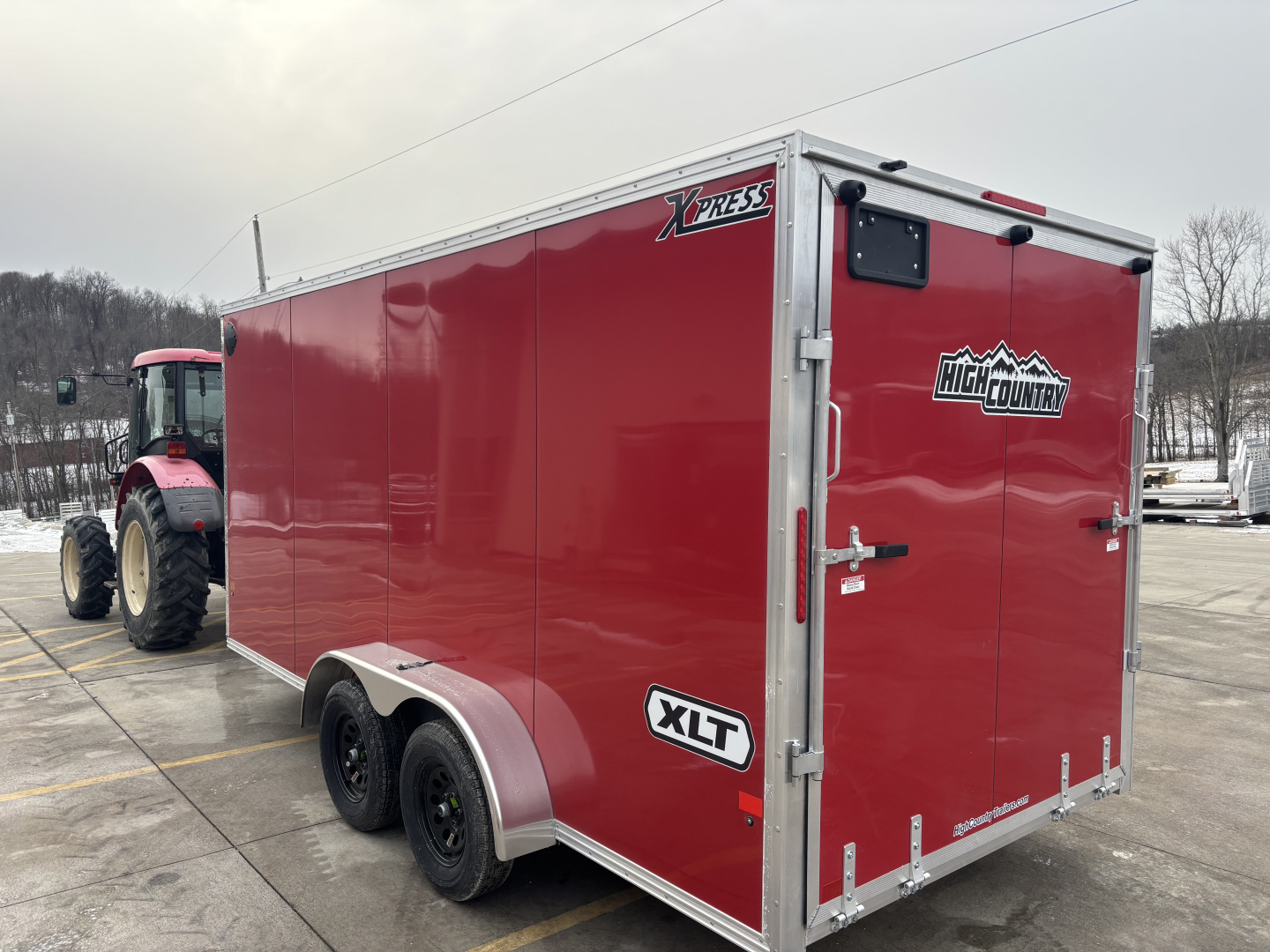 New 2026 (ALL ALUMINUM) High Country Trailers 7x16 Xpress XLT Pro Series Enclosed Trailer (V-Nose) - Red - w/ Ramp - 7000# GVWR