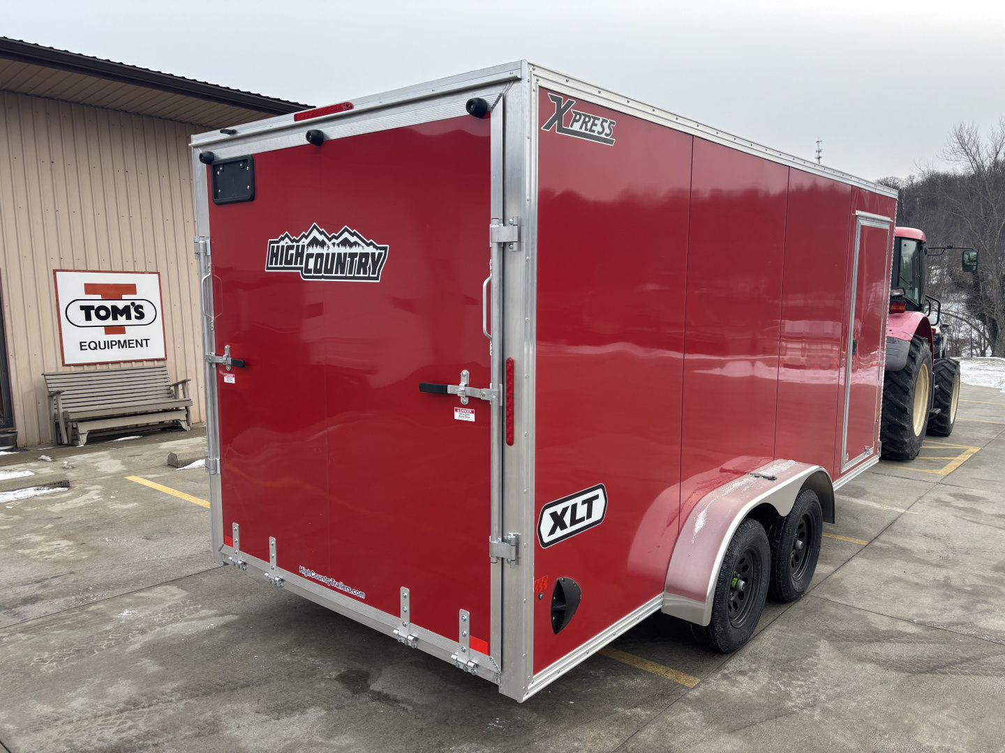 New 2026 (ALL ALUMINUM) High Country Trailers 7x16 Xpress XLT Pro Series Enclosed Trailer (V-Nose) - Red - w/ Ramp - 7000# GVWR