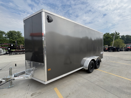 New 2026 High Country Xpress Trailers 7x16 Enclosed Trailer (V-Nose) - Charcoal Gray - w/ Ramp - 7000# GVWR