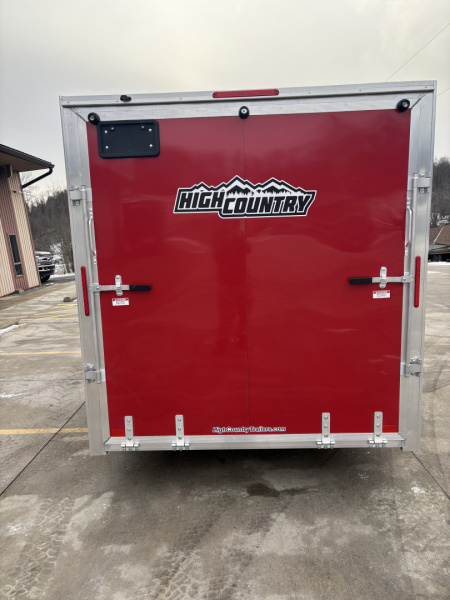 New 2026 (ALL ALUMINUM) High Country Trailers 7x16 Xpress XLT Pro Series Enclosed Trailer (V-Nose) - Red - w/ Ramp - 7000# GVWR
