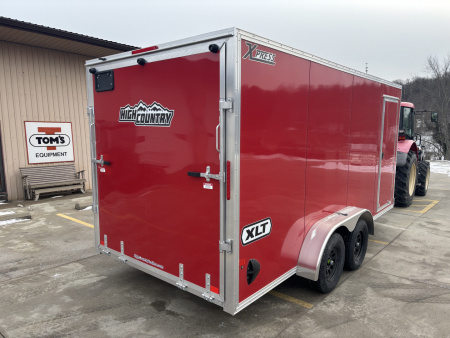 New 2026 (ALL ALUMINUM) High Country Trailers 7x16 Xpress XLT Pro Series Enclosed Trailer (V-Nose) - Red - w/ Ramp - 7000# GVWR