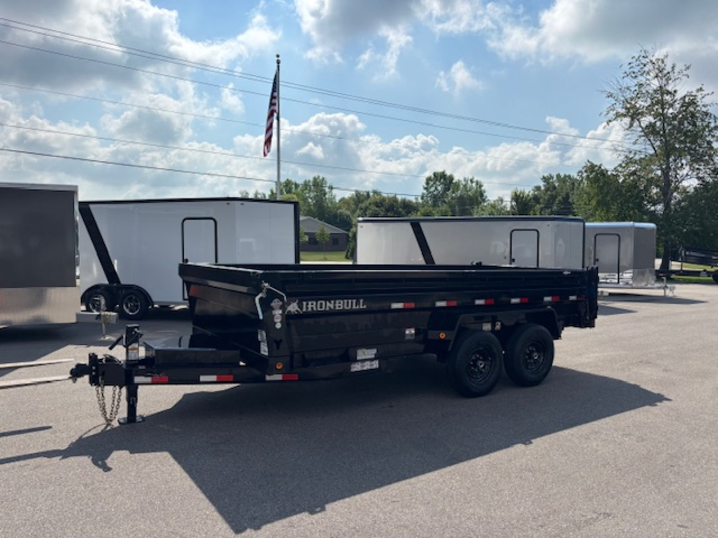New 2024 Iron Bull 7x16 14K Scissor Lift Dump Trailer